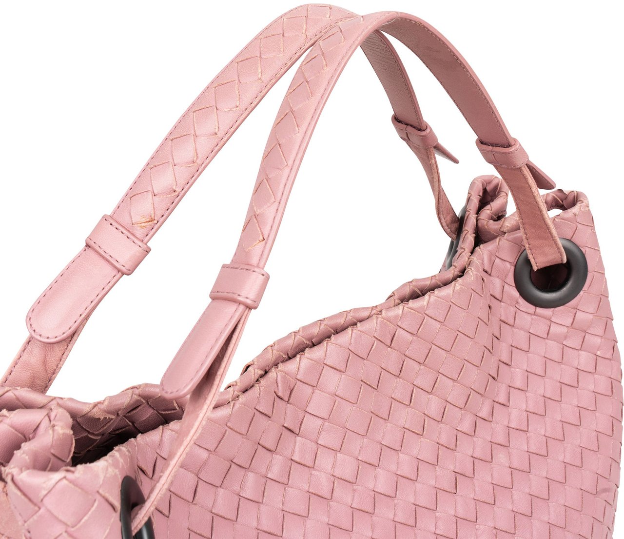 Bottega Veneta Intrecciato Leather Garda Handbag Rood
