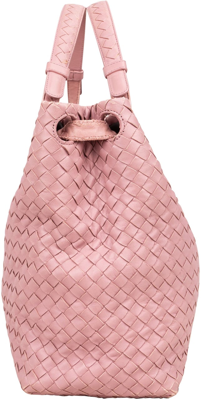Bottega Veneta Intrecciato Leather Garda Handbag Rood