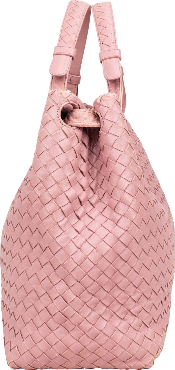 Bottega Veneta Intrecciato Leather Garda Handbag Rood