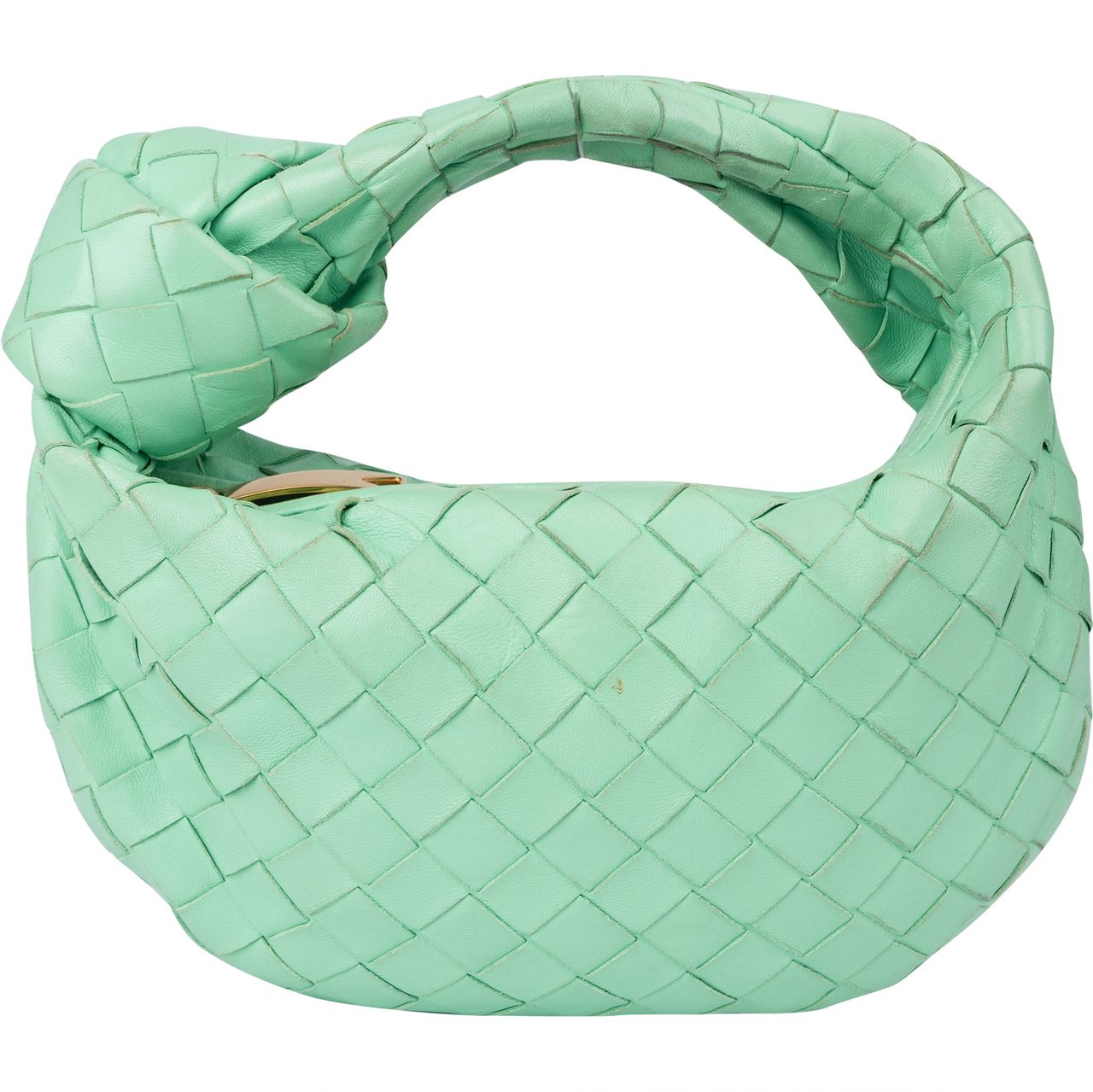 Bottega Veneta Intrecciato Leather Mini Jodie Handbag Groen