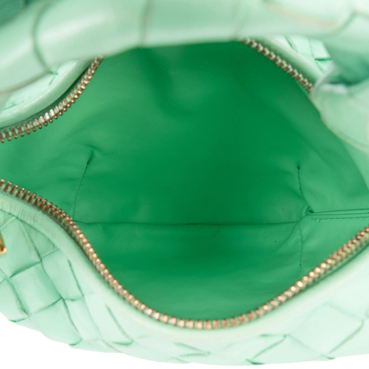 Bottega Veneta Intrecciato Leather Mini Jodie Handbag Groen