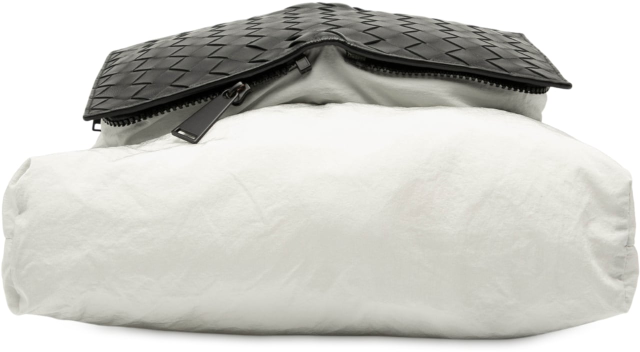 Bottega Veneta Intrecciato Trimmed Nylon Eco Tote Wit