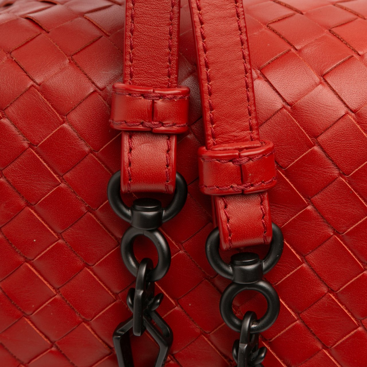 Bottega Veneta Mini Nappa Intrecciato Roma Satchel Rood