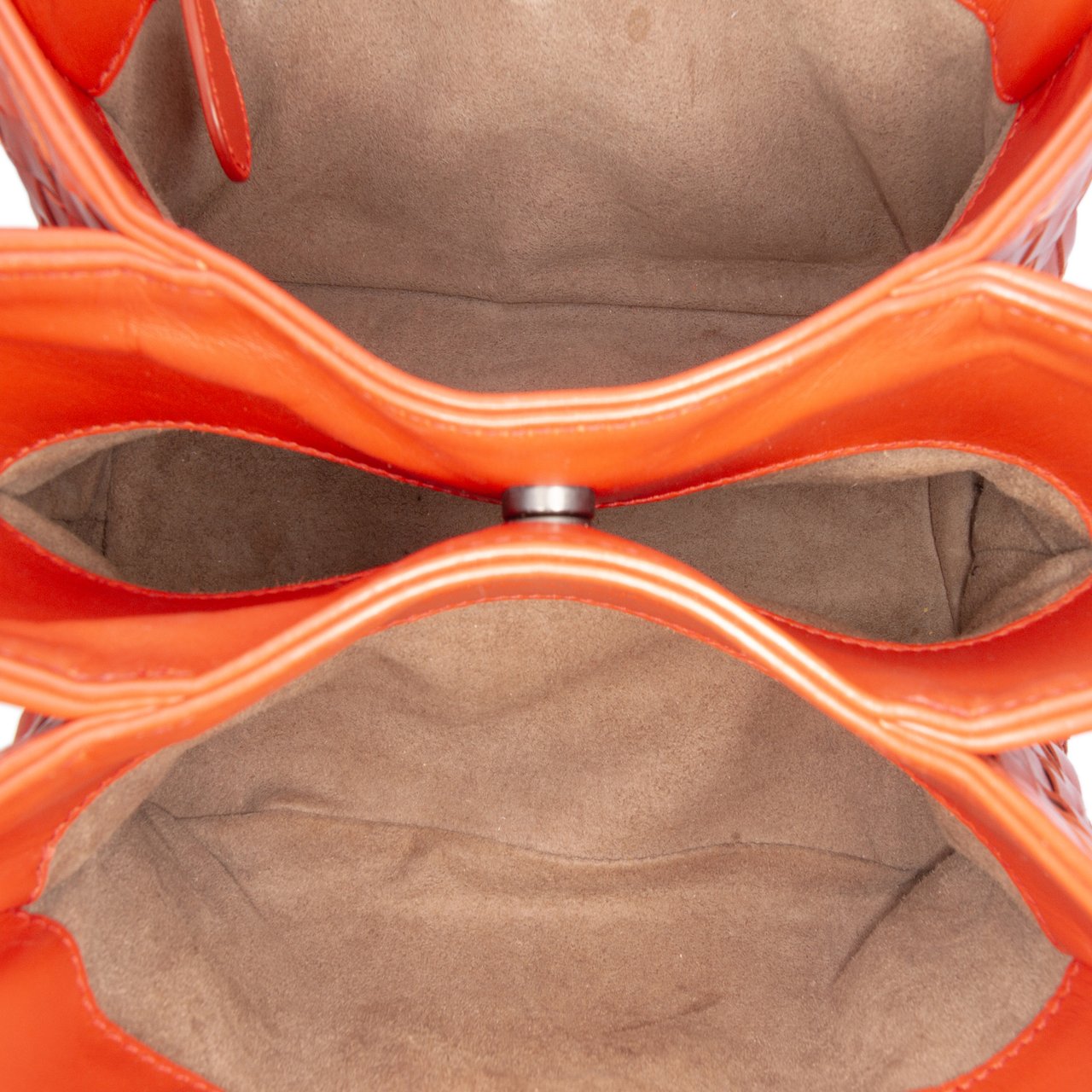 Bottega Veneta Mini Nappa Intrecciato Roma Satchel Rood