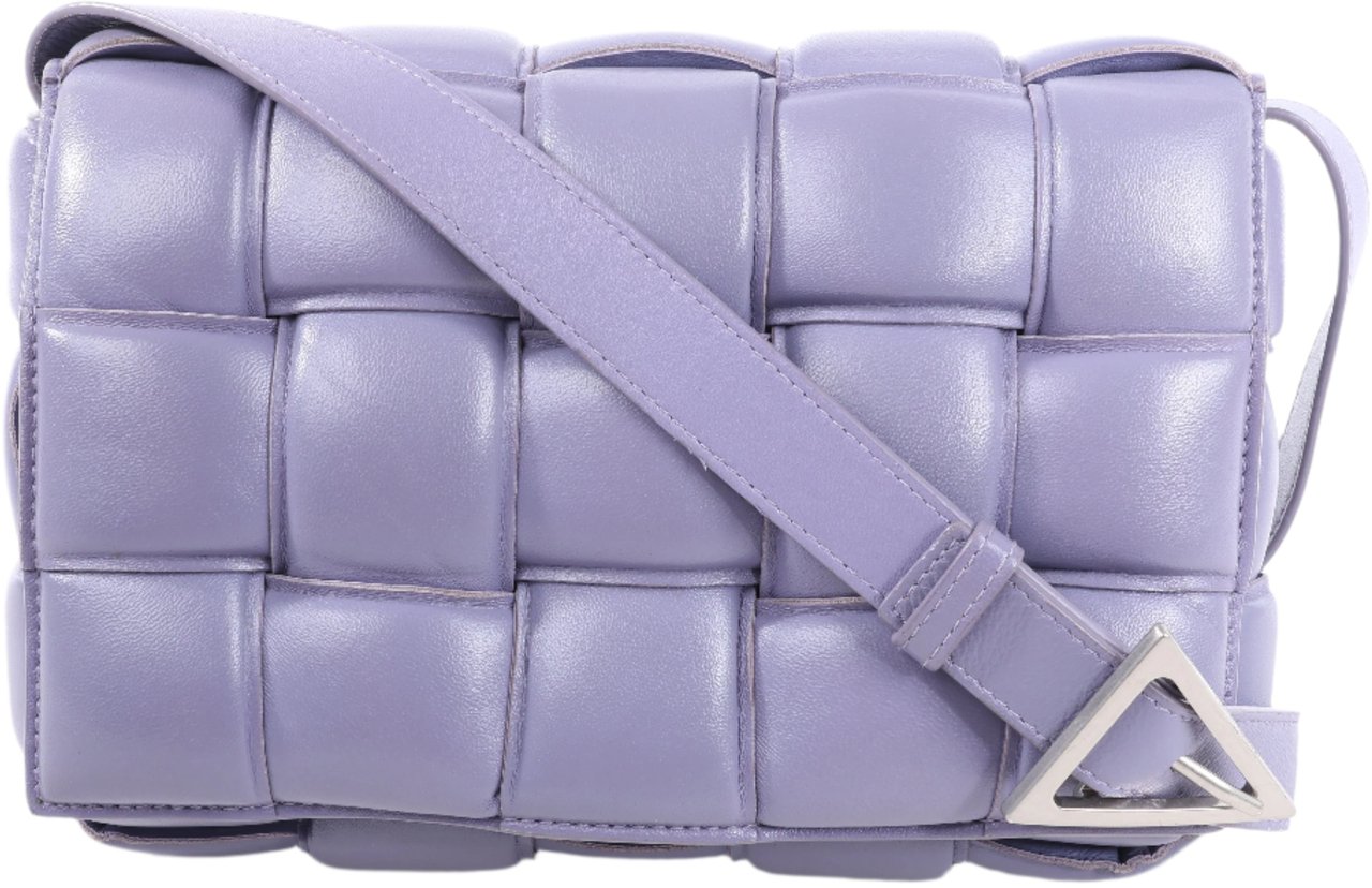Bottega Veneta Bottega Veneta Padded Cassette Maxi Intrecciato Leather Shoulder Bag in Purple Paars