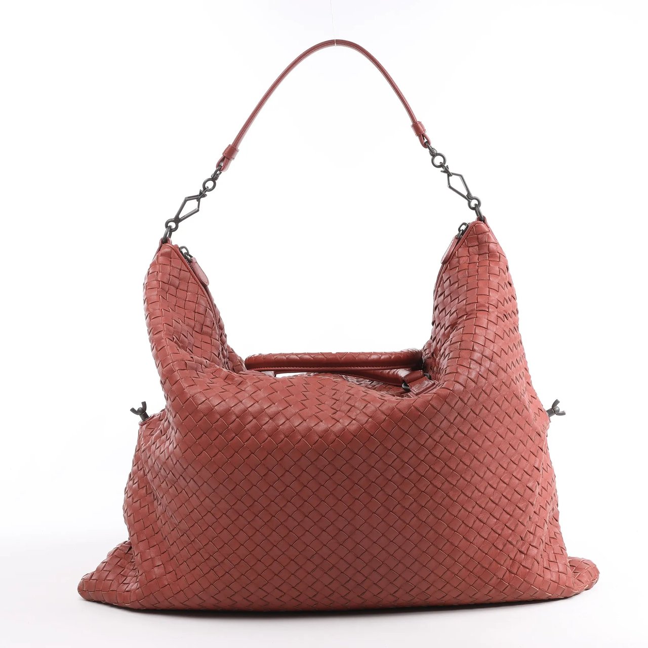 Bottega Veneta Bottega Veneta Intrecciato Leather Handbag in Dusty Red Rood