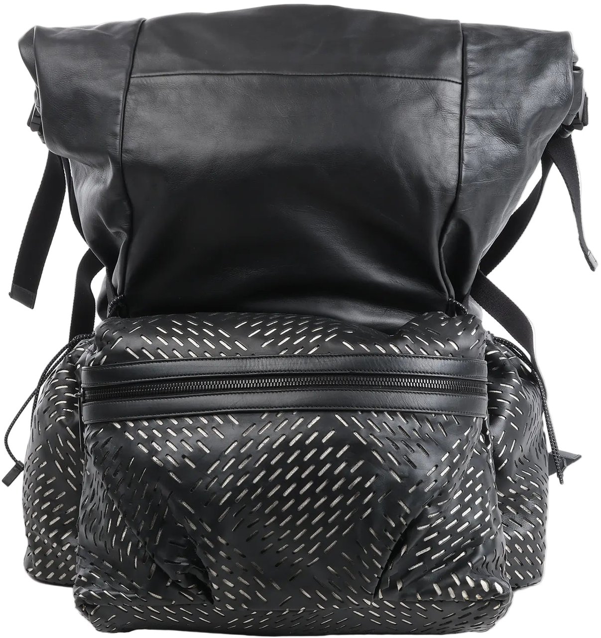 Bottega Veneta Bottega Veneta Perforated Leather Backpack in Black Zwart
