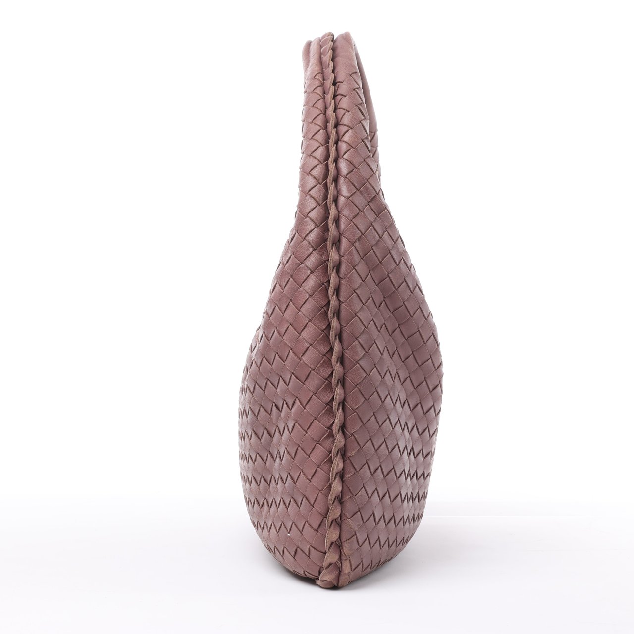 Bottega Veneta Bottega Veneta Intrecciato Hobo Leather Shoulder Bag in Dusty Rose Taupe 115653 Paars