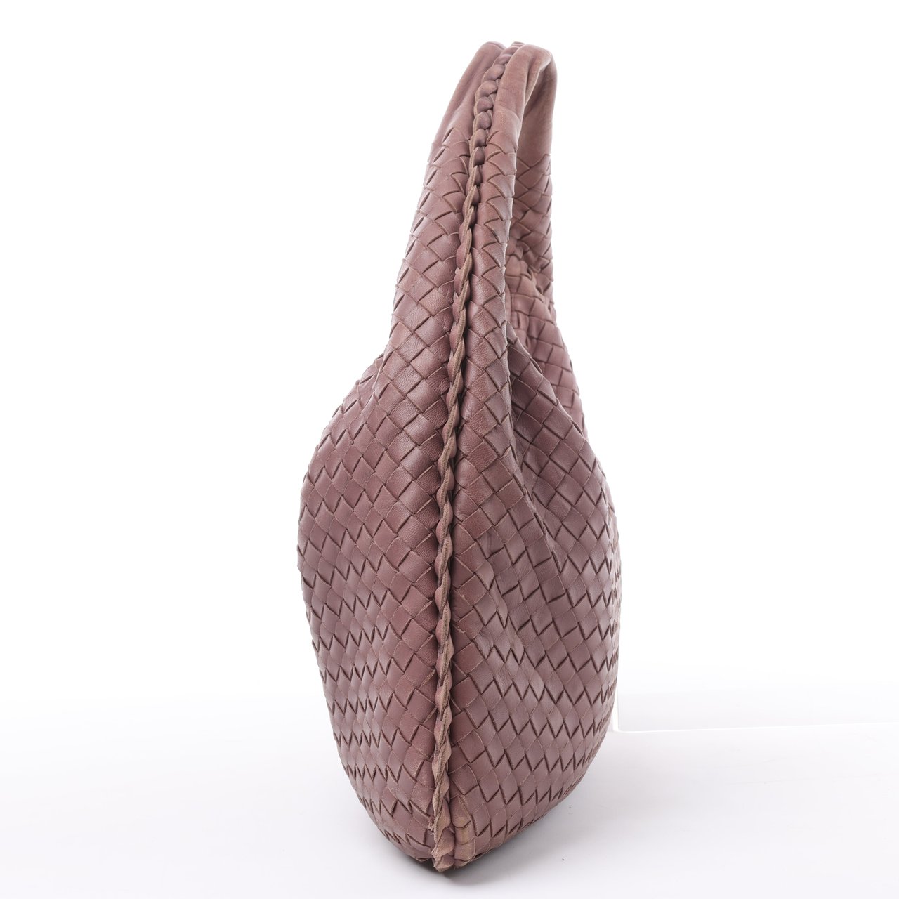 Bottega Veneta Bottega Veneta Intrecciato Hobo Leather Shoulder Bag in Dusty Rose Taupe 115653 Paars