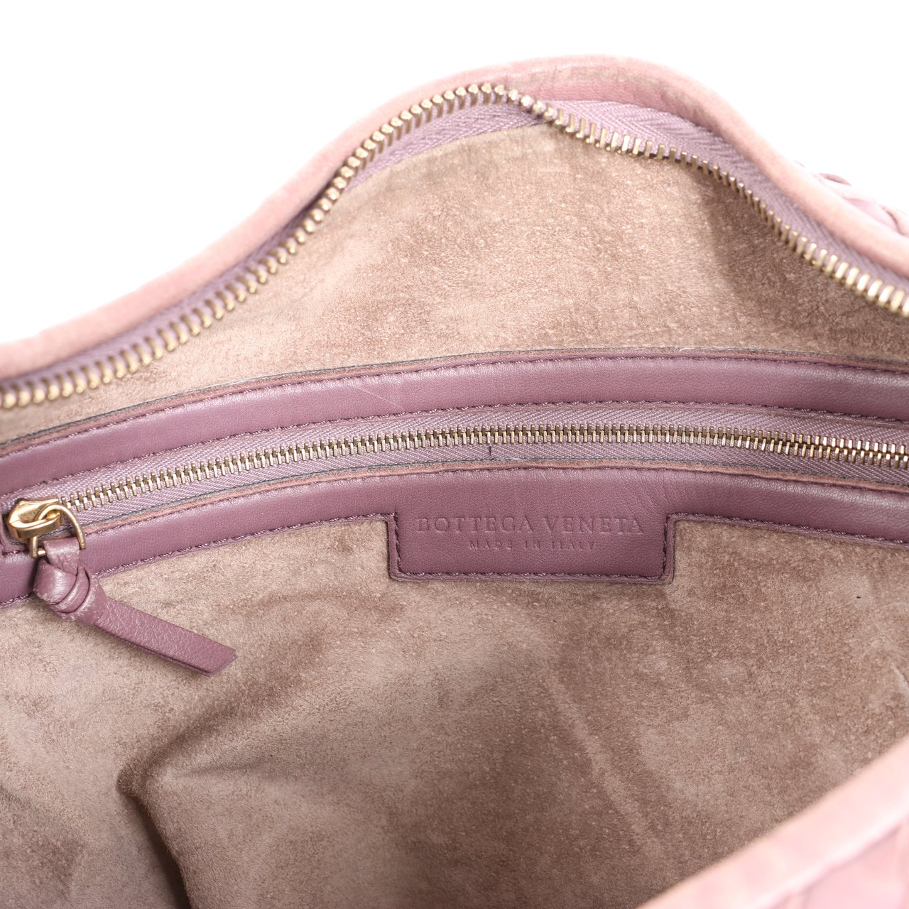 Bottega Veneta Bottega Veneta Intrecciato Hobo Leather Shoulder Bag in Dusty Rose Taupe 115653 Paars