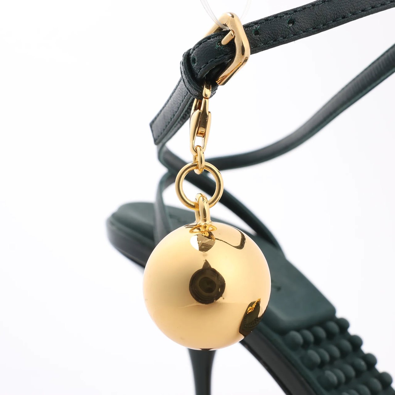 Bottega Veneta Bottega Veneta Leather Heel Sandals in Green, Size 38 EU Groen