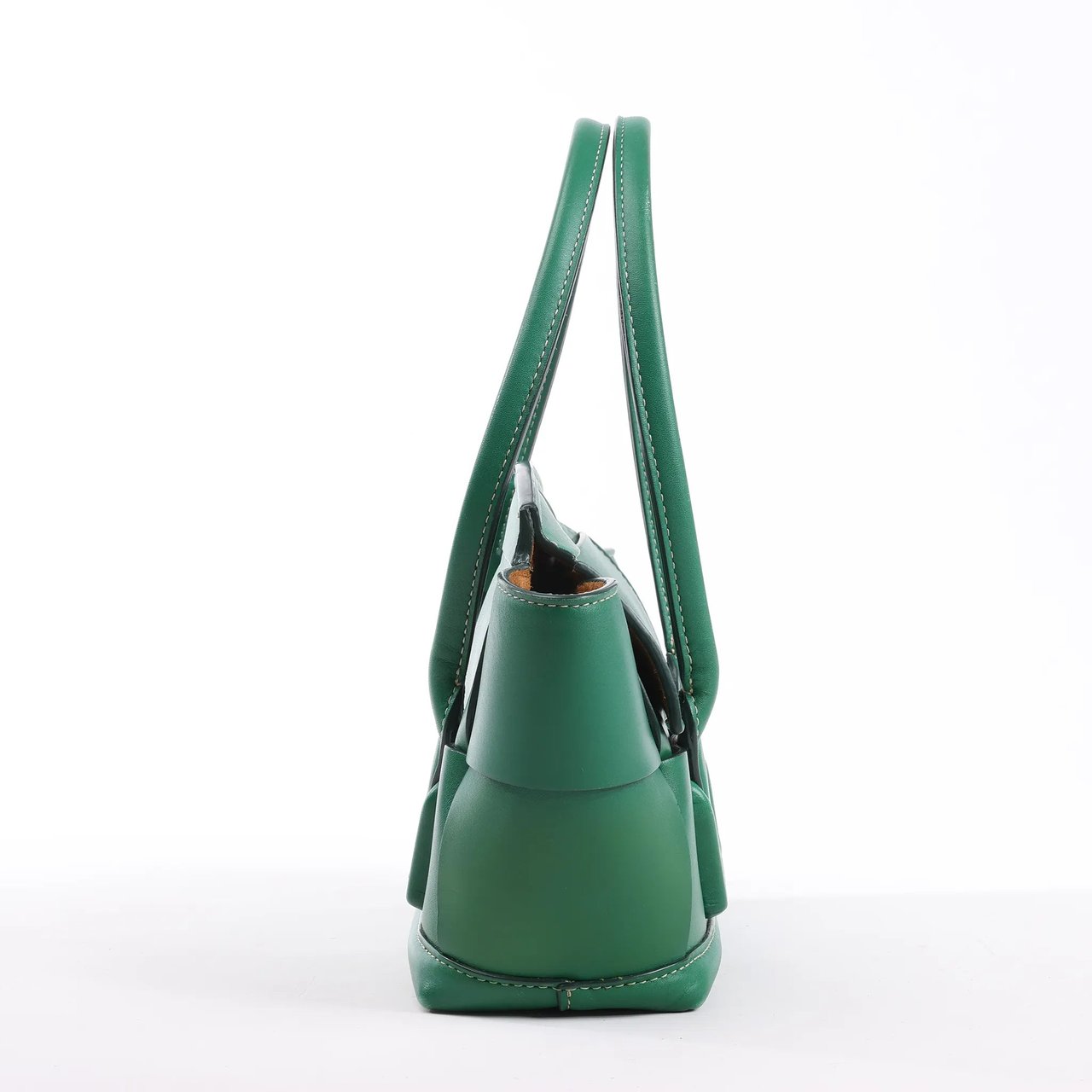 Bottega Veneta Bottega Veneta Arco Mini Leather Maxi Intrecciato 2Way Handbag in Green Groen