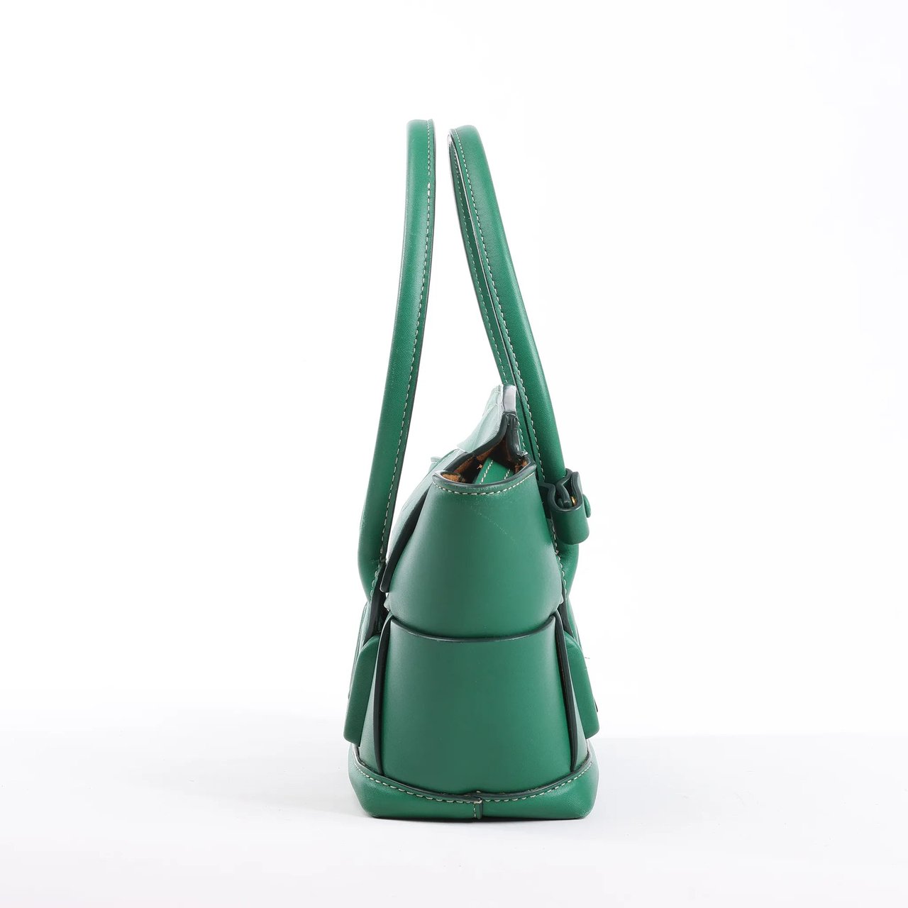 Bottega Veneta Bottega Veneta Arco Mini Leather Maxi Intrecciato 2Way Handbag in Green Groen