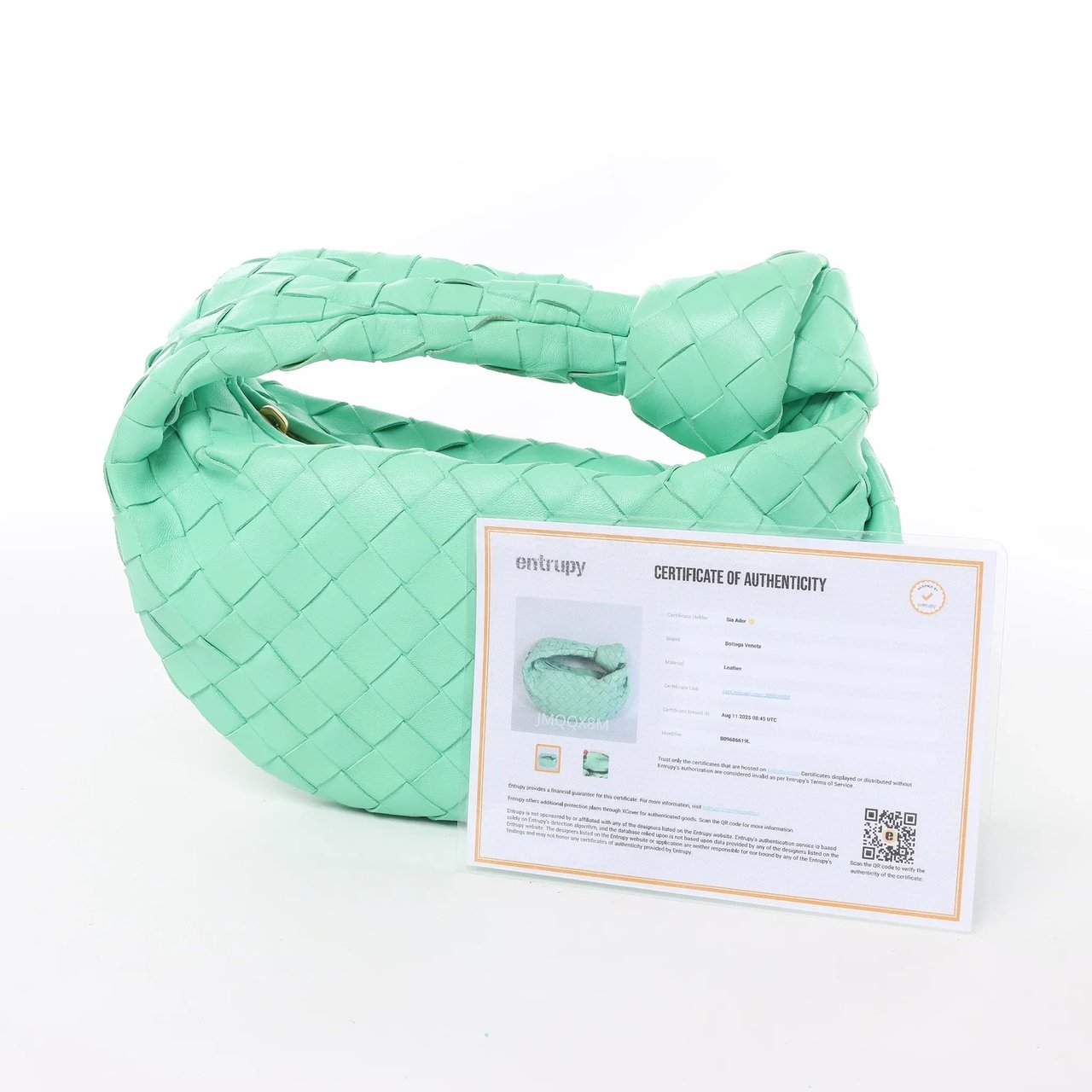 Bottega Veneta Bottega Veneta Intrecciato Mini Jodie Leather Handbag in Green Groen