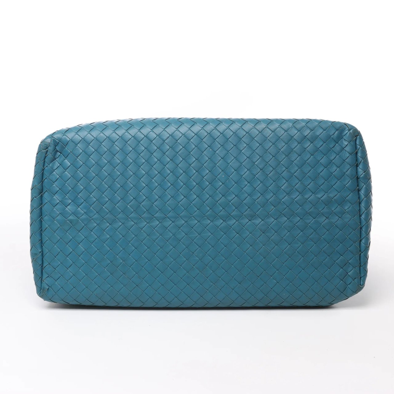 Bottega Veneta Bottega Veneta Intrecciato Roma Leather Handbag in Blue Blauw