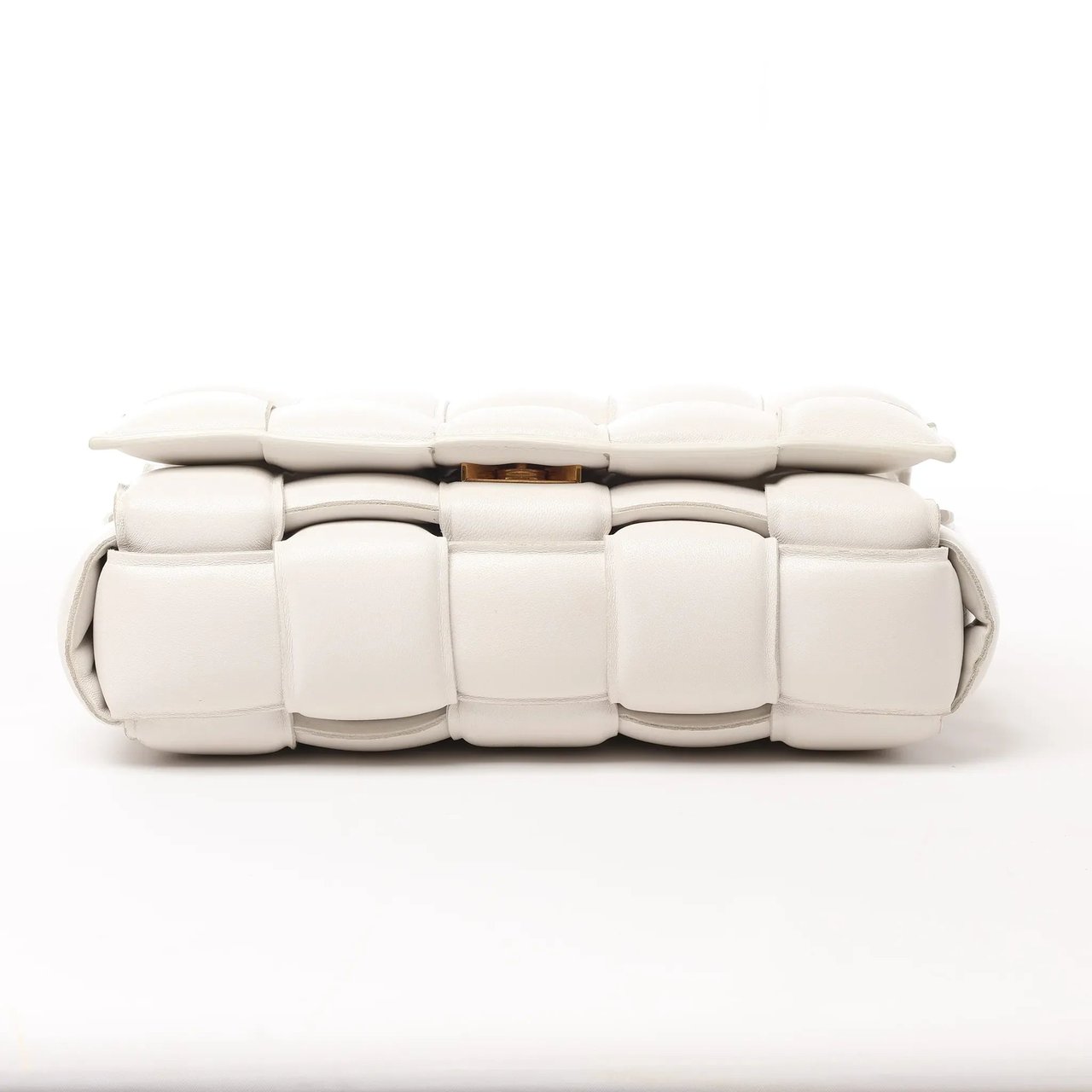 Bottega Veneta Bottega Veneta Padded Cassette Maxi Intrecciato Leather Shoulder Bag in Ecru Beige