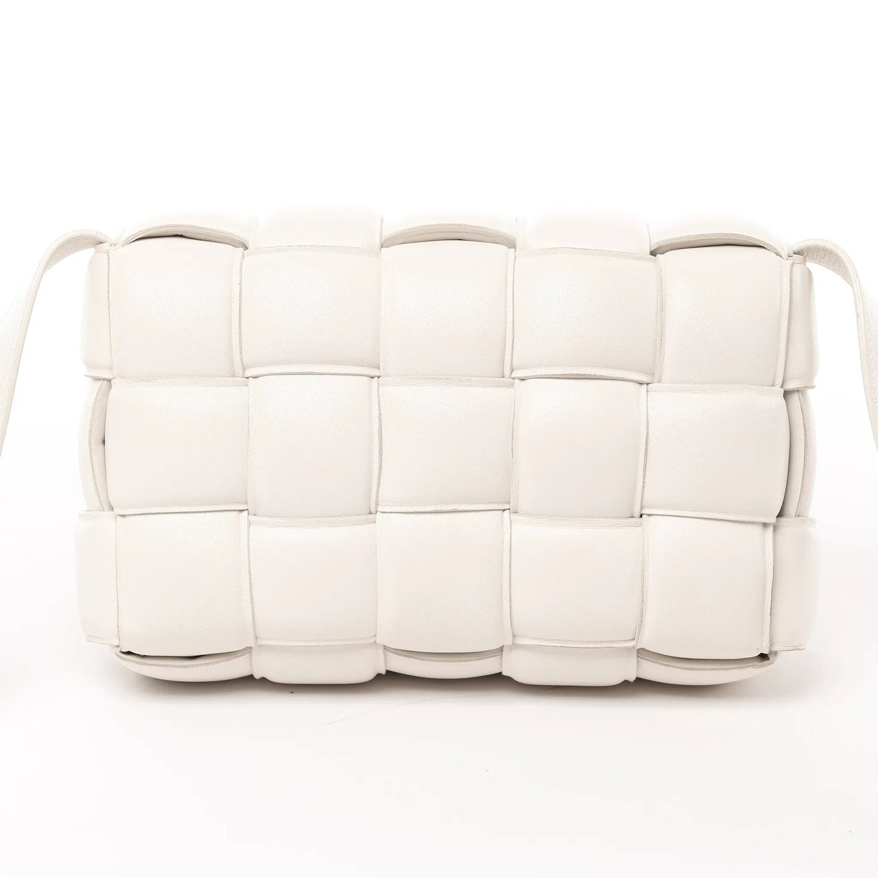 Bottega Veneta Bottega Veneta Padded Cassette Maxi Intrecciato Leather Shoulder Bag in Ecru Beige