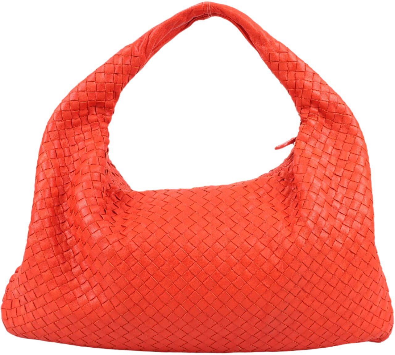 Bottega Veneta Bottega Veneta Intrecciato Hobo Leather Shoulder Bag in Red Rood