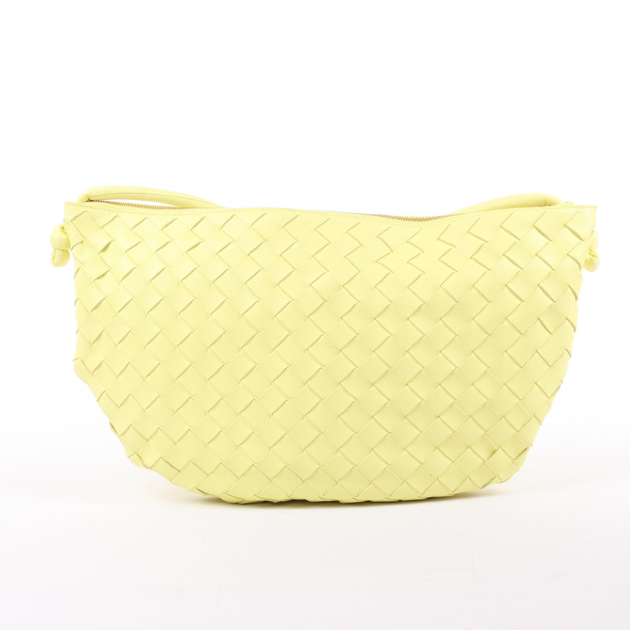 Bottega Veneta Bottega Veneta Intrecciato Medium Turns Pouch Leather Shoulder bag in Yellow Geel