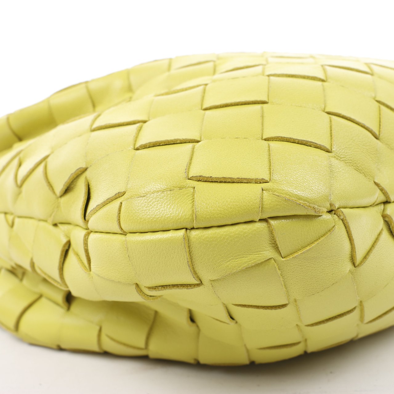 Bottega Veneta Bottega Veneta Intrecciato Mini Jodie Leather Handbag in Yellow-Green Groen