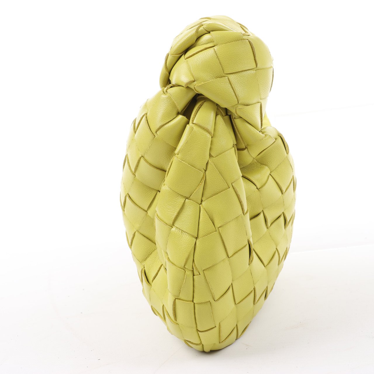 Bottega Veneta Bottega Veneta Intrecciato Mini Jodie Leather Handbag in Yellow-Green Groen