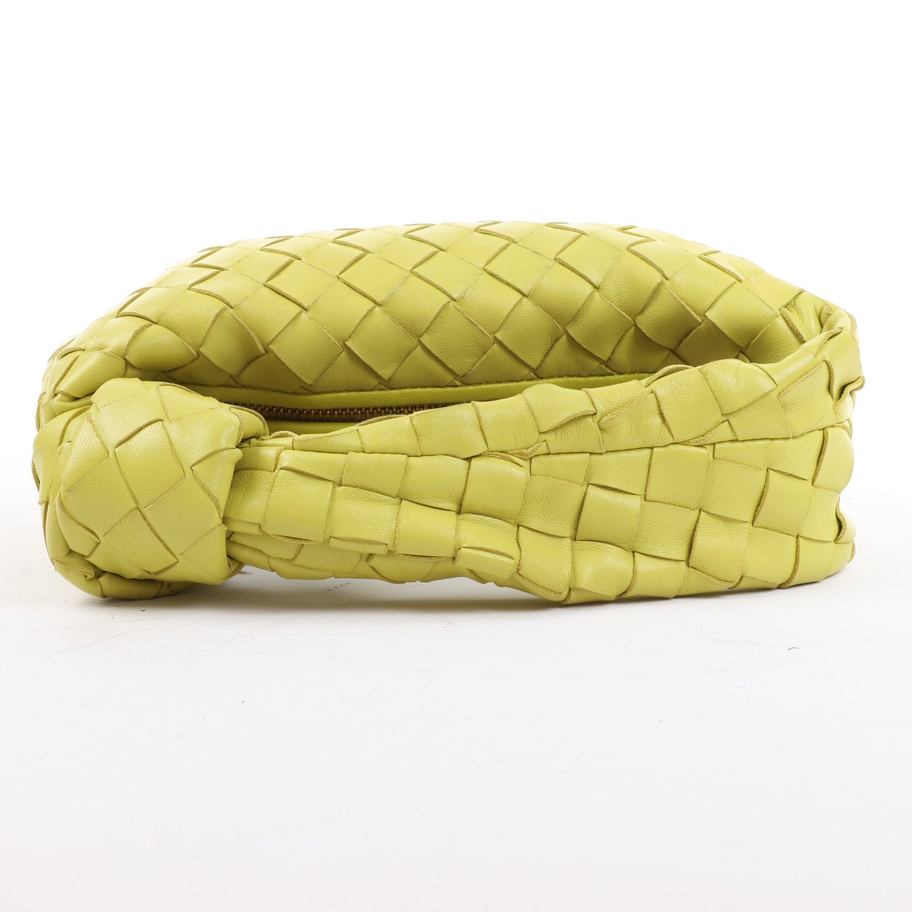 Bottega Veneta Bottega Veneta Intrecciato Mini Jodie Leather Handbag in Yellow-Green Groen