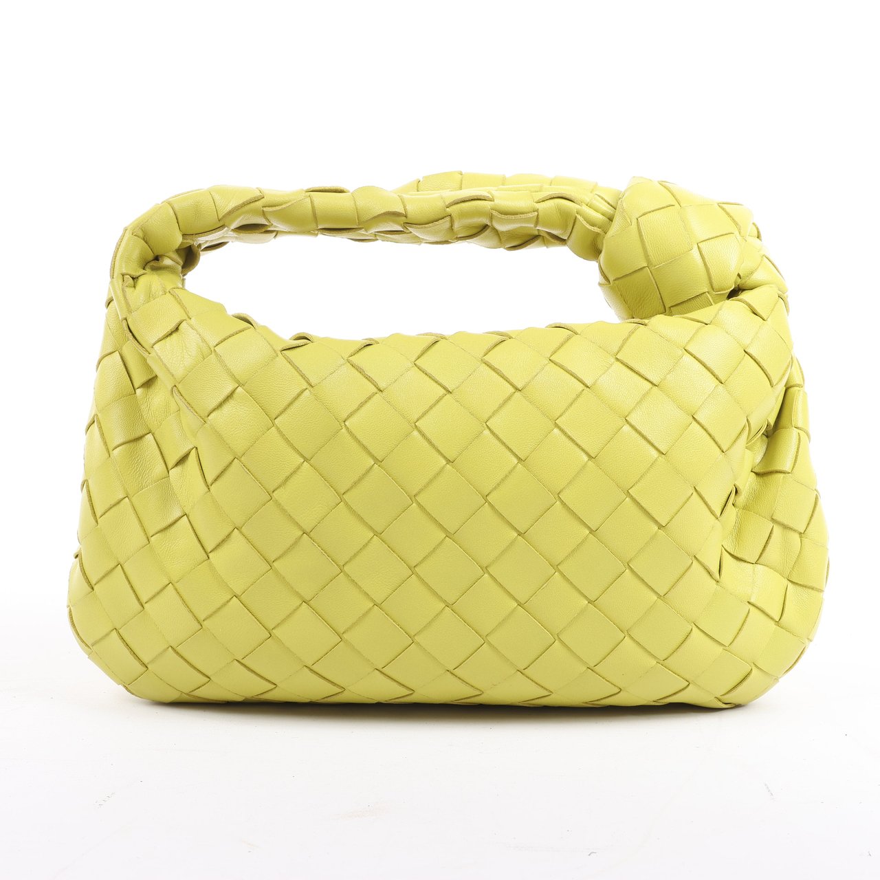 Bottega Veneta Bottega Veneta Intrecciato Mini Jodie Leather Handbag in Yellow-Green Groen