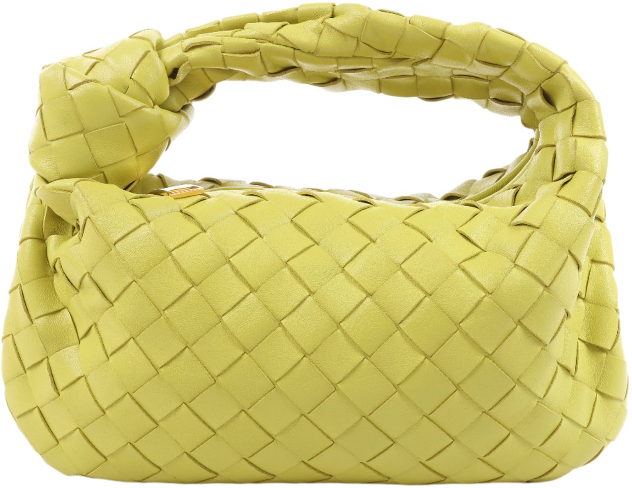 Bottega Veneta Bottega Veneta Intrecciato Mini Jodie Leather Handbag in Yellow-Green Groen
