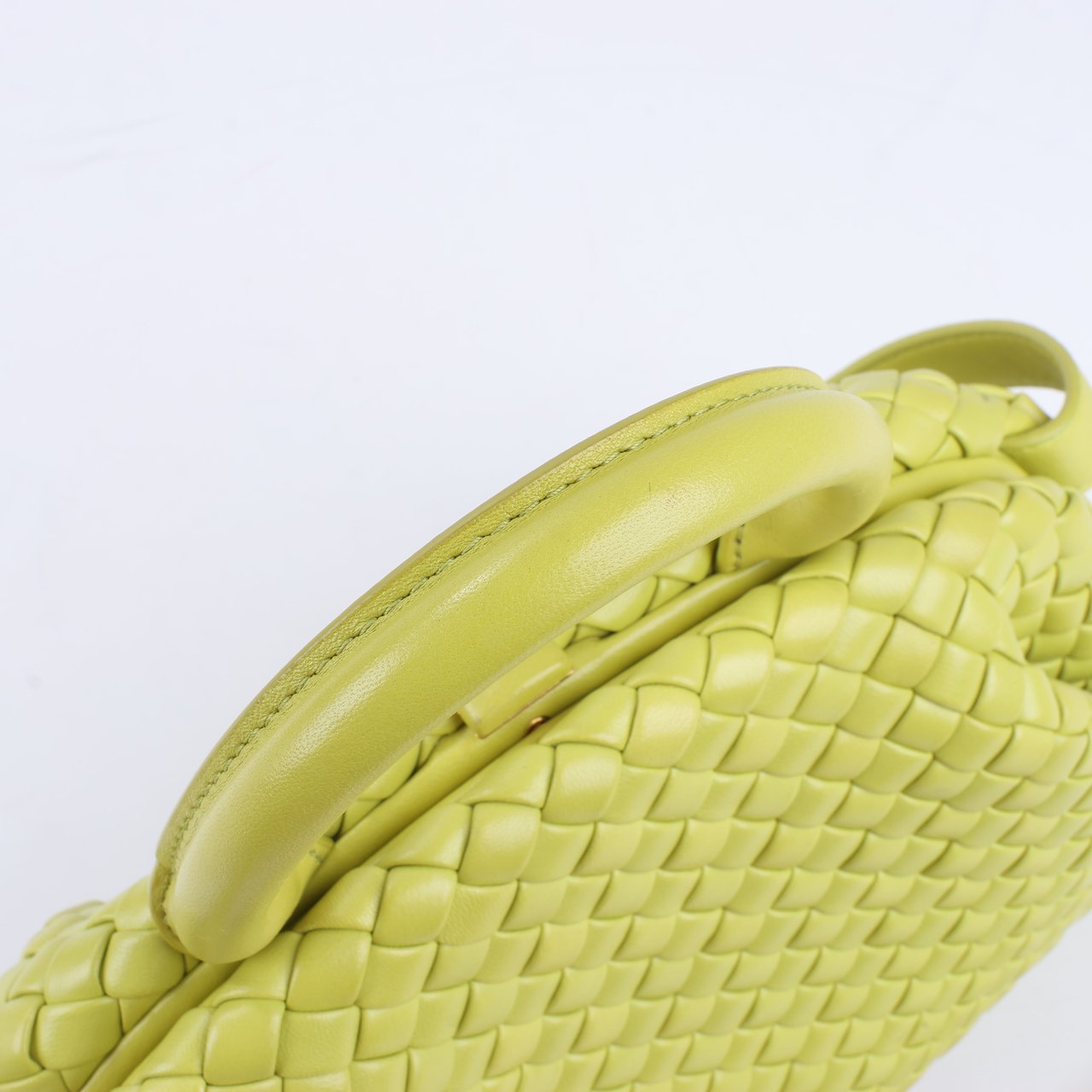 Bottega Veneta Bottega Veneta Intrecciato Small Leather 2Way Handbag in Yellowish Green Groen