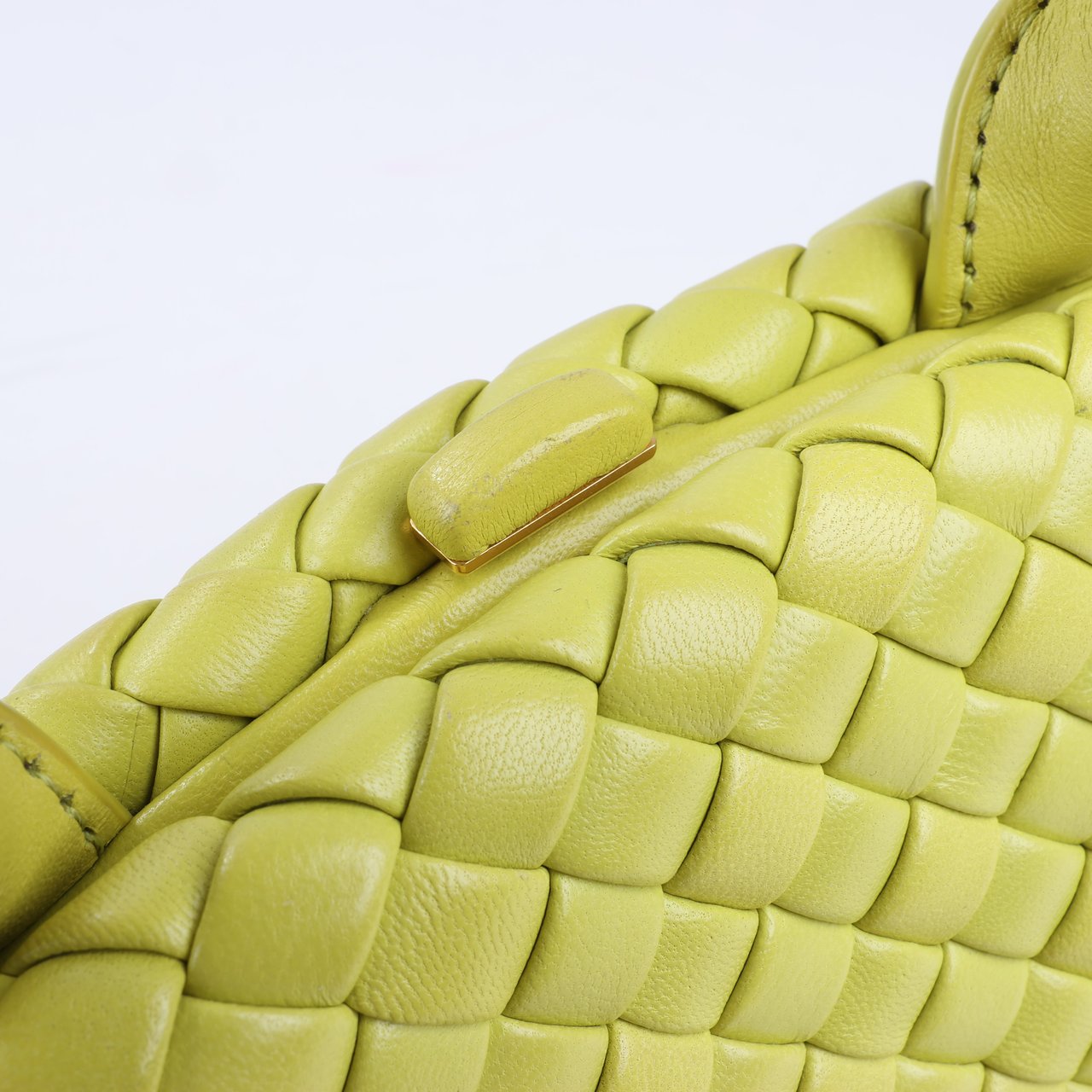 Bottega Veneta Bottega Veneta Intrecciato Small Leather 2Way Handbag in Yellowish Green Groen
