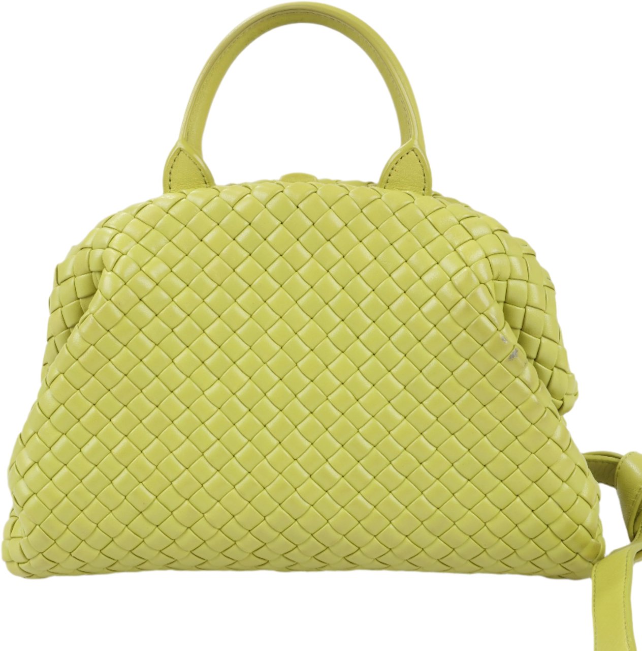 Bottega Veneta Bottega Veneta Intrecciato Small Leather 2Way Handbag in Yellowish Green (Marketplaces) Groen