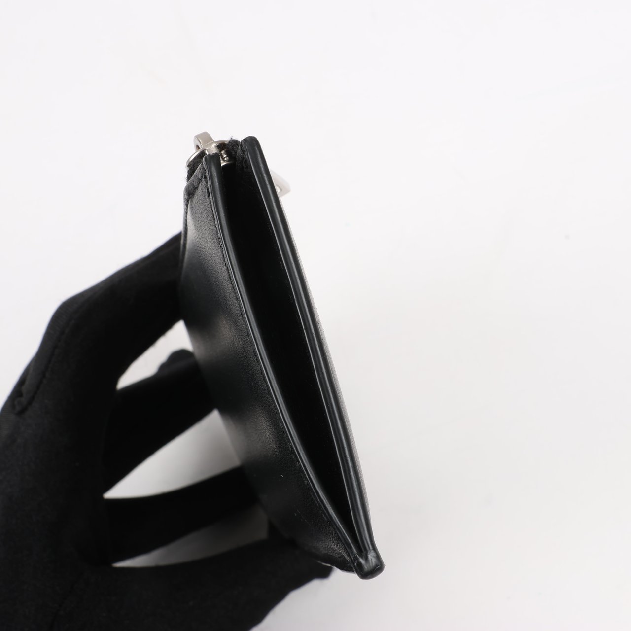 Bottega Veneta Bottega Veneta Leather Fragment Case in Black × Brown Divers