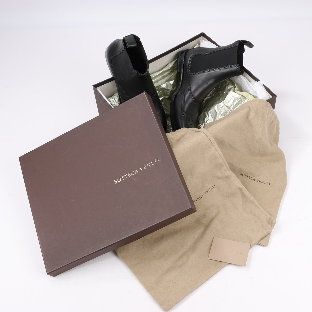 Bottega Veneta Bottega Veneta Leather x Fabric Side Gore Ankle Boots Black in Size 39 (Marketplaces) Zwart