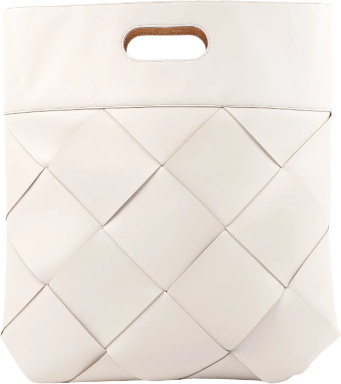 Bottega Veneta Bottega Veneta Maxi Intrecciato Leather Handbag in White Wit