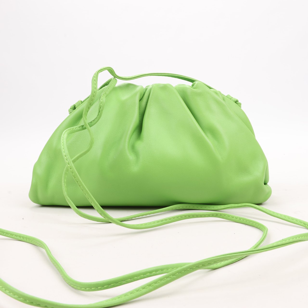 Bottega Veneta Bottega Veneta Mini The Pouch Leather Crossbody bag in Acid Green Groen