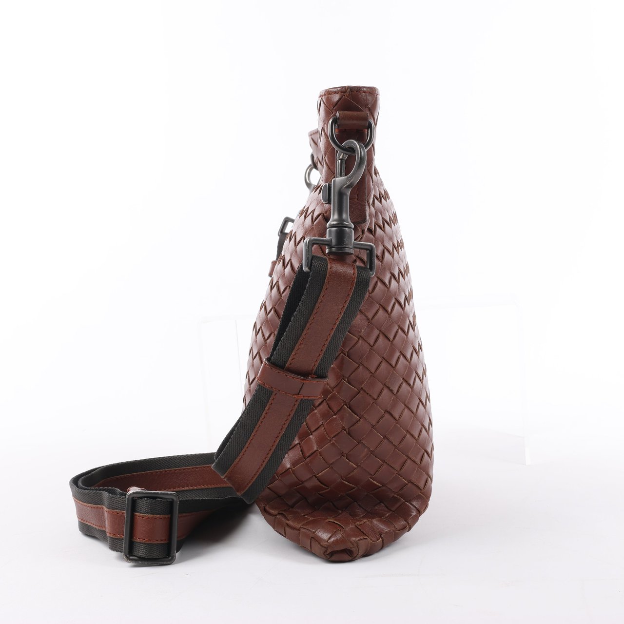 Bottega Veneta Bottega Veneta Nappa Intrecciato VN Crossbody Messenger Bag in Brown Bruin