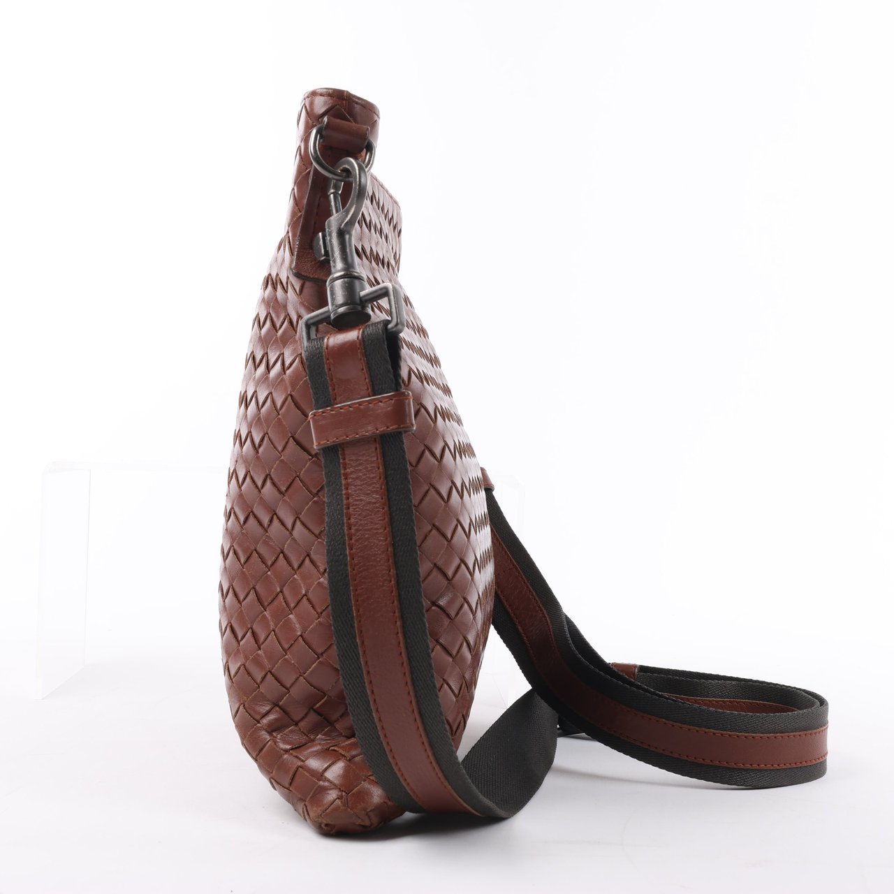 Bottega Veneta Bottega Veneta Nappa Intrecciato VN Crossbody Messenger Bag in Brown Bruin