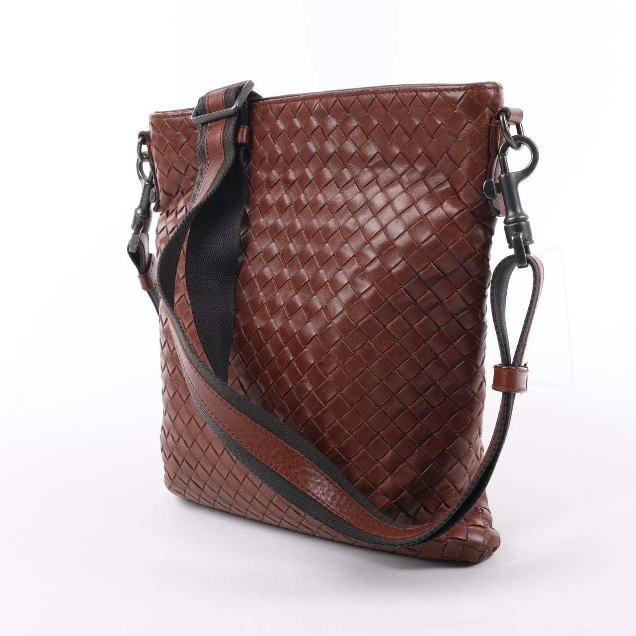 Bottega Veneta Bottega Veneta Nappa Intrecciato VN Crossbody Messenger Bag in Brown Bruin