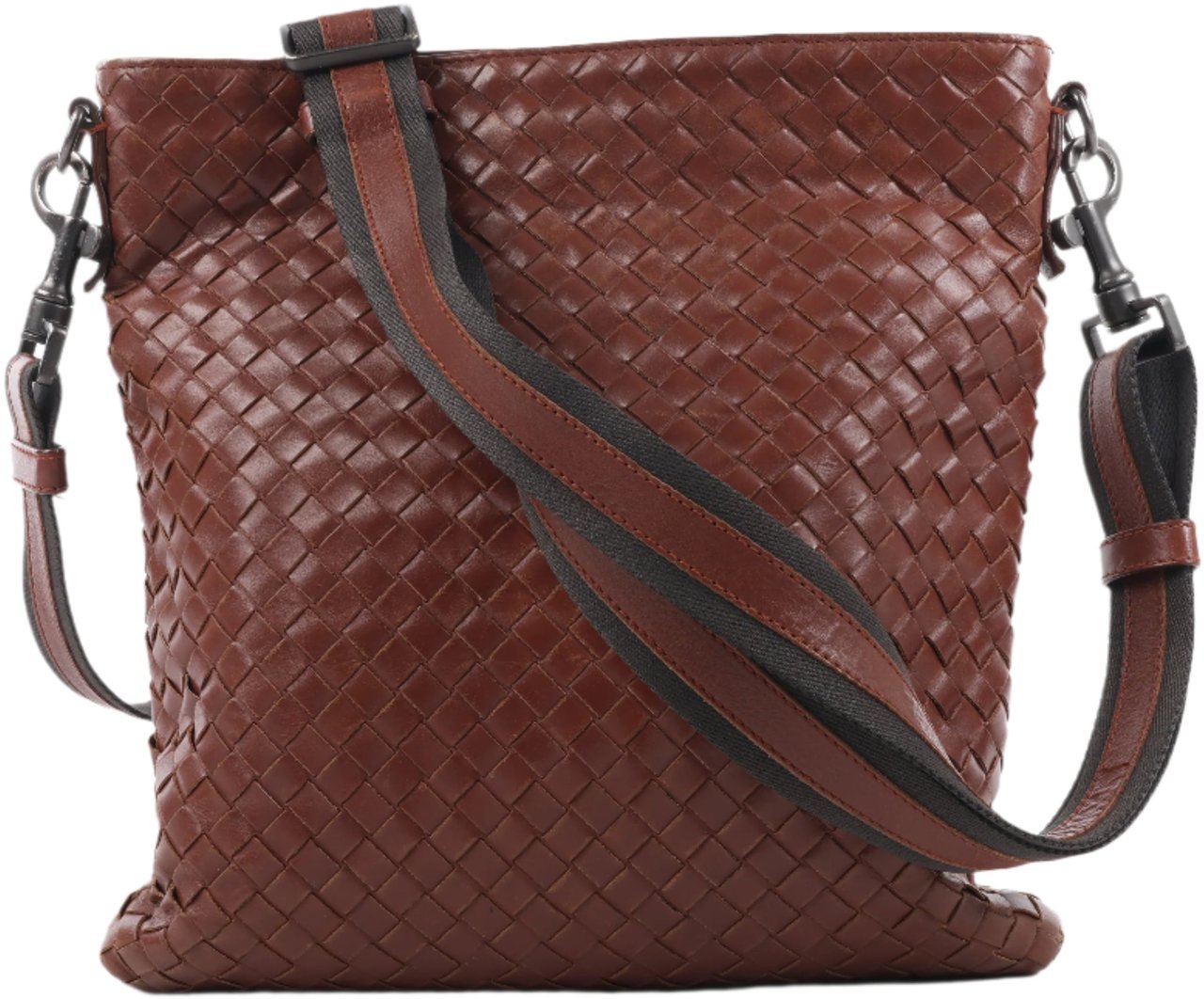 Bottega Veneta Bottega Veneta Nappa Intrecciato VN Crossbody Messenger Bag in Brown Bruin