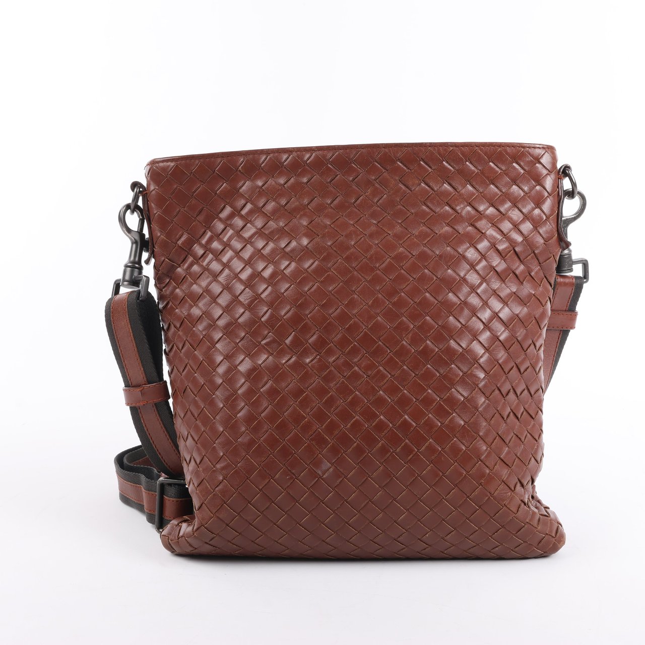 Bottega Veneta Bottega Veneta Nappa Intrecciato VN Crossbody Messenger Bag in Brown Bruin