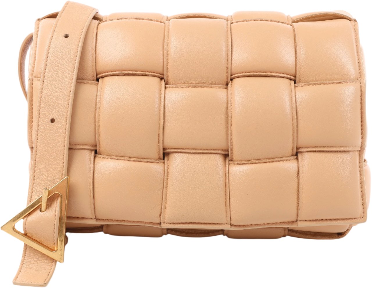 Bottega Veneta Bottega Veneta Padded Cassette Maxi Intrecciato Leather Shoulder Bag in Beige Beige