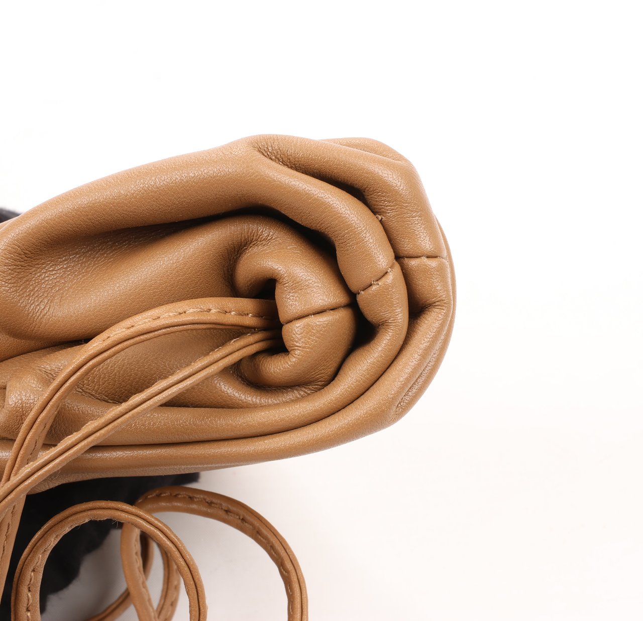 Bottega Veneta Bottega Veneta Micro The Pouch Leather Crossbody bag in Almond Bruin