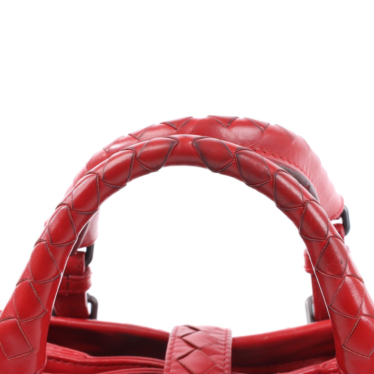 Bottega Veneta Bottega Veneta Intrecciato Roma Leather Handbag in Red Rood