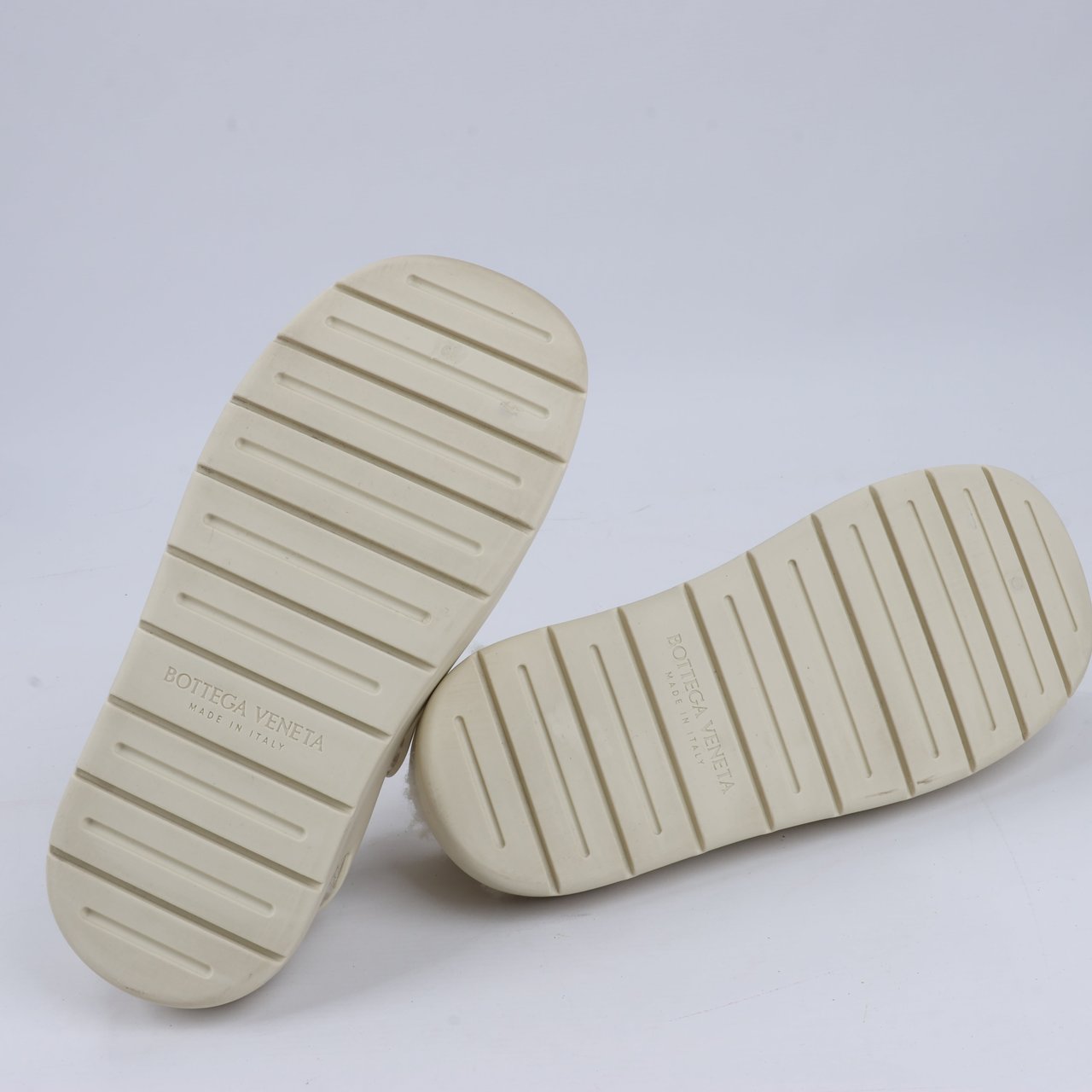 Bottega Veneta Bottega Veneta Puddle Shearling Cozy Matt Rubber Low Top Shoes in Ivory Beige