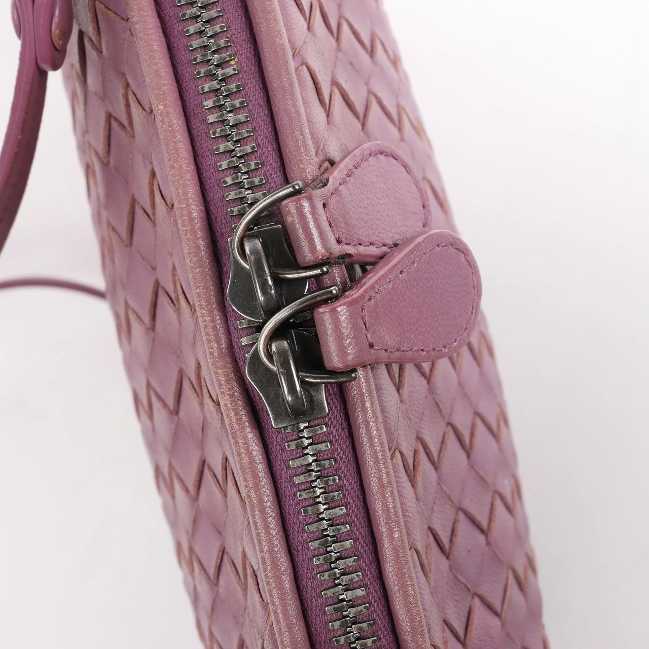 Bottega Veneta Bottega Veneta Nodini Intrecciato Leather Crossbody Bag in Purple Paars