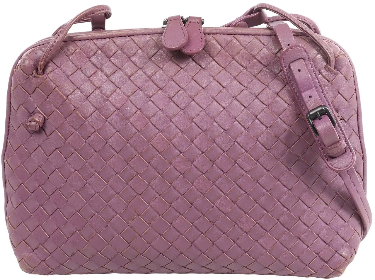 Bottega Veneta Bottega Veneta Nodini Intrecciato Leather Crossbody Bag in Purple Paars