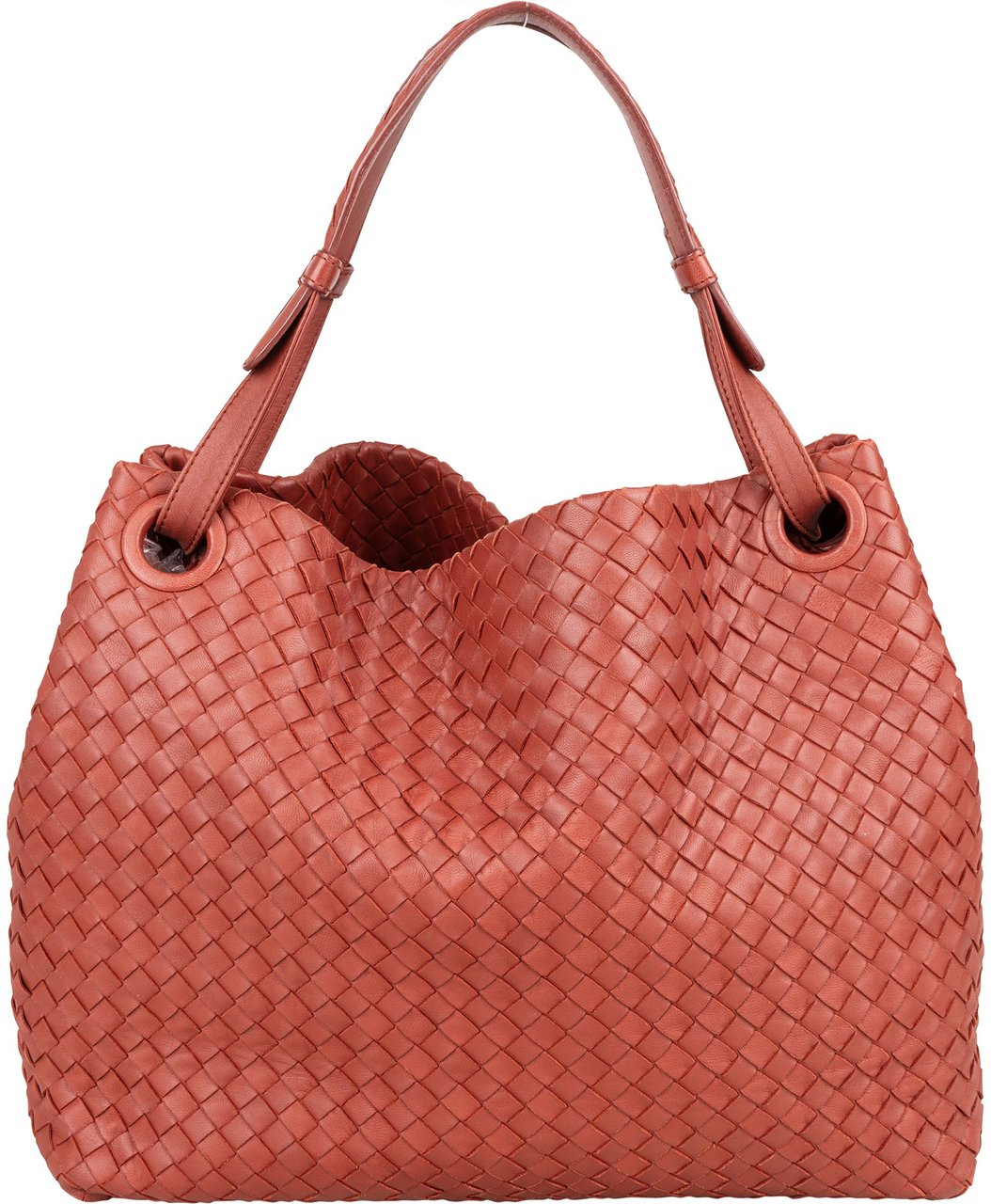 Bottega Veneta Bottega Veneta Intrecciato Leather Garda Handbag Rood
