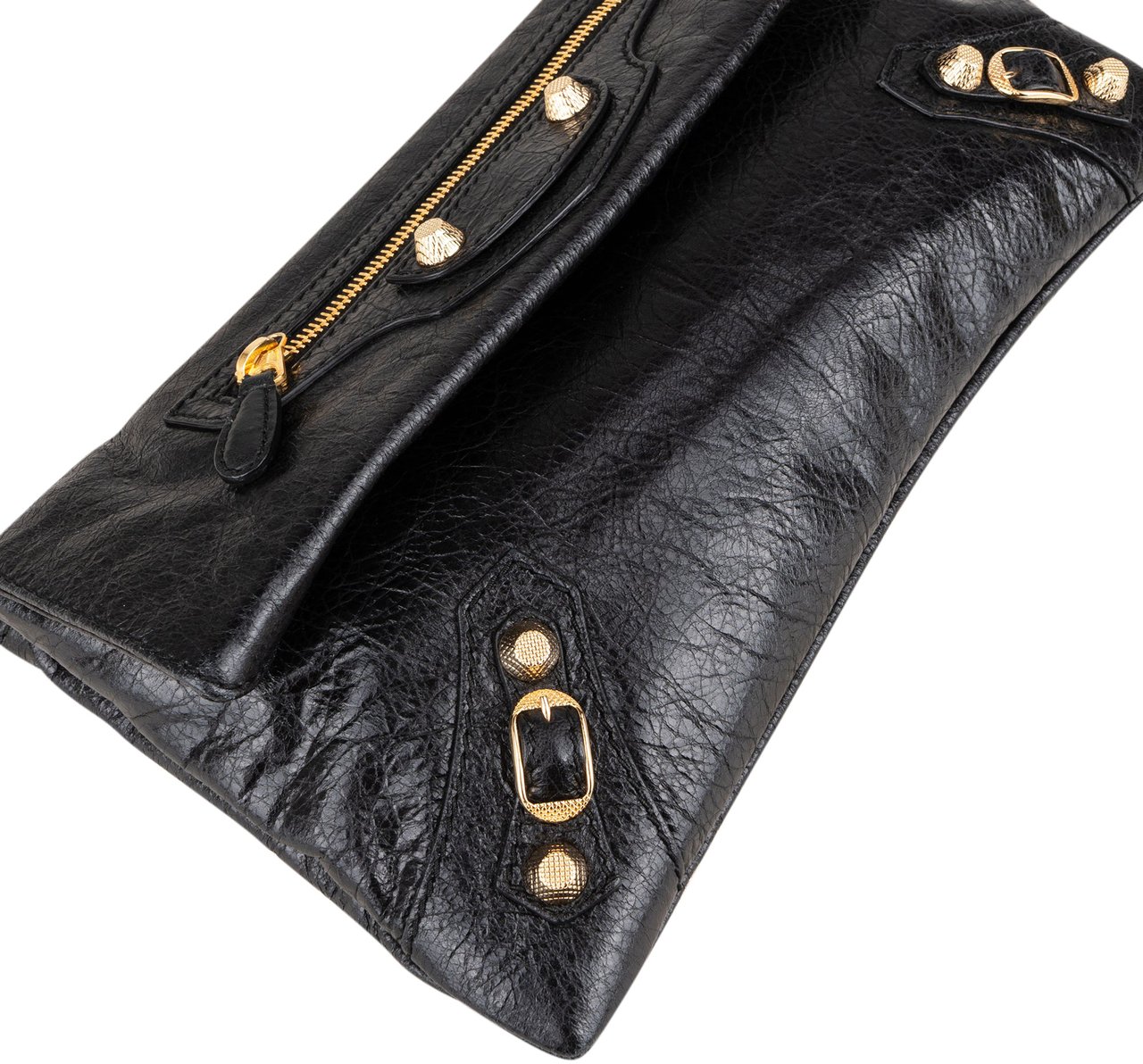 Bottega Veneta Bottega Veneta Black Leather City Clutch Zwart