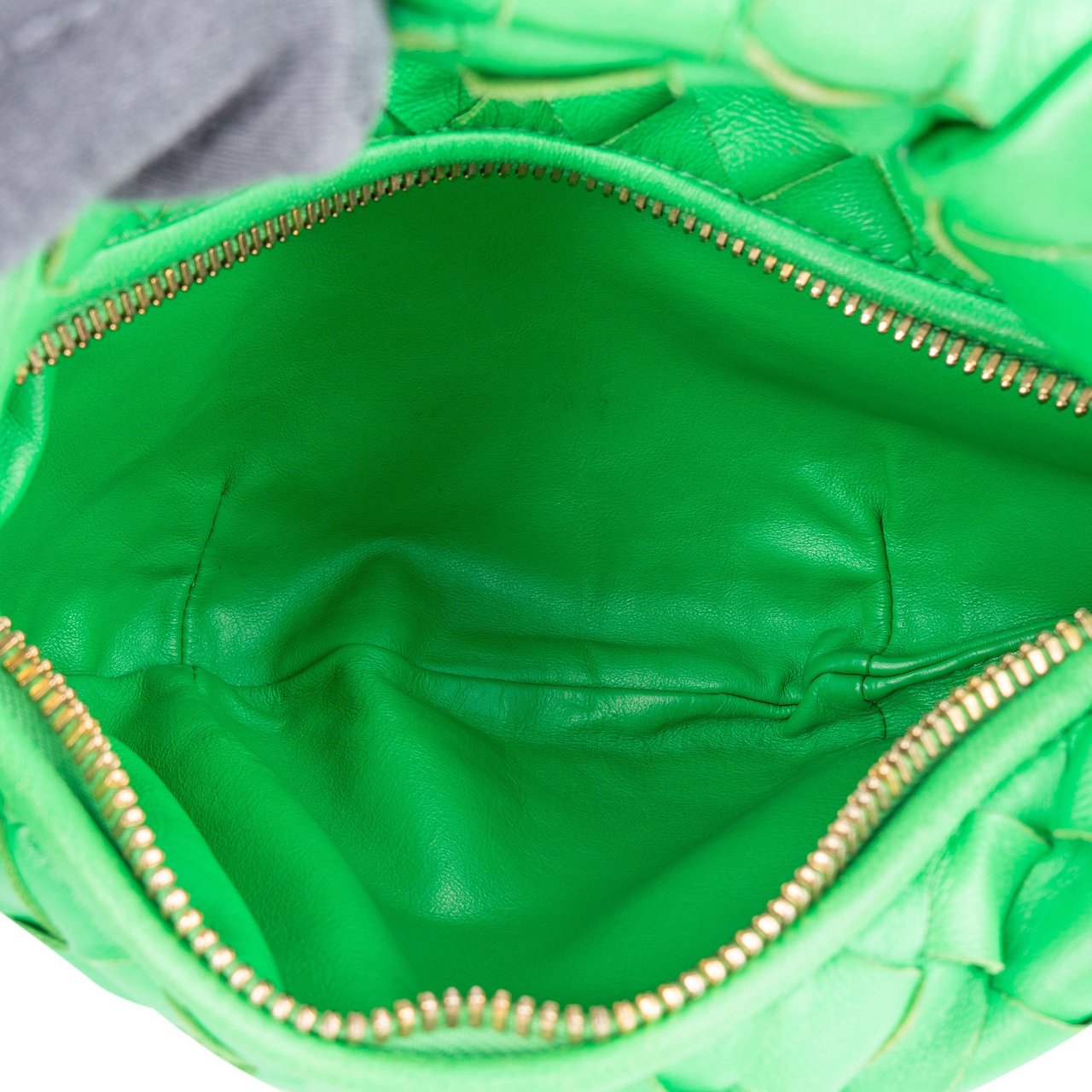 Bottega Veneta Bottega Veneta Intrecciato Leather Mini Jodie Handbag Groen
