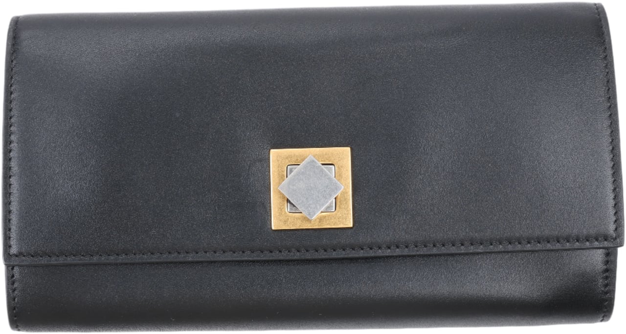 Bottega Veneta Bottega Veneta Black Smooth Leather Continental Wallet (Marketplaces) Zwart